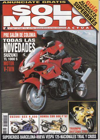 Voitures et Motocyclettes: REVISTA SOLO MOTO ACTUAL N&ordm; 1060 A&Ntilde;O 1996. PRU:PIAGGIO VESPA 50.PIAGGIO VESPA 125.RIEJU CROSSER 50.