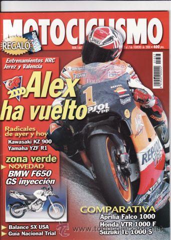 Carros e motociclos: REVISTA MOTOCICLISMO N&ordm; 1667 A&Ntilde;O 2000. PRU:BMW F 650GS.COMP: APRILIA SL 1000 FALCON,HONDA VTR 1000F.