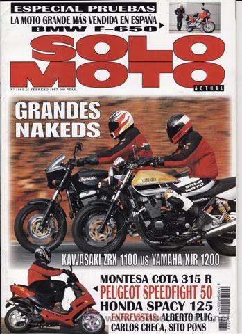 Coches y Motocicletas: REVISTA SOLO MOTO ACTUAL N&ordm; 1081 A&Ntilde;O 1997. PRUEBA: PUEGEOT SPEEDFICHT 50. MONTESA COTA 3215 R.