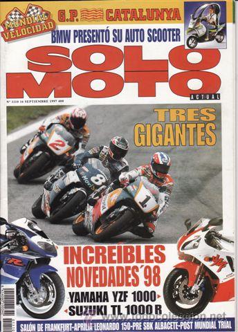 Voitures et Motocyclettes: REVISTA SOLO MOTO ACTUAL N&ordm; 1110 A&Ntilde;O 1997. PRUEBA: APRILIA LEONARDO 150. REPORTAJES Y DEORTE PREGUNT