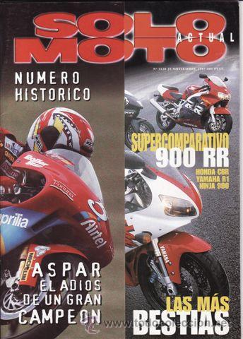 Cars and Motorcycles: REVISTA SOLO MOTO ACTUAL N&ordm; 1120 A&Ntilde;O 1997. PRUEBA: HONDA SHADOW 50. SUZUKI GSXR 750 I.