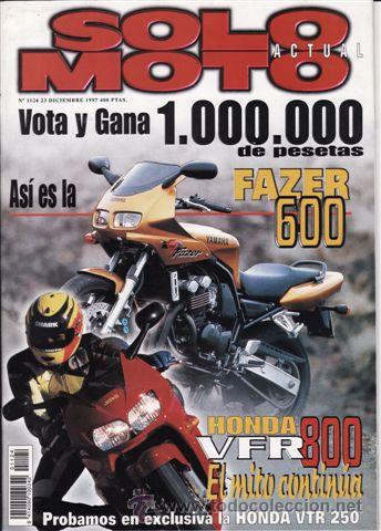 Voitures et Motocyclettes: REVISTA SOLO MOTO ACTUAL N&ordm; 1124 A&Ntilde;O 1997. PRUEBA: HONDA VFR 800. HONDA VTR 250.