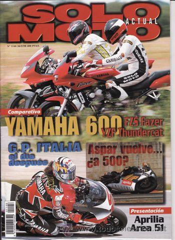Cars and Motorcycles: REVISTA SOLO MOTO ACTUAL N&ordm; 1146 A&Ntilde;O 1998. PRUEBA: SUZUKI INAZUMA 1200. CANNODALE 400 4T.