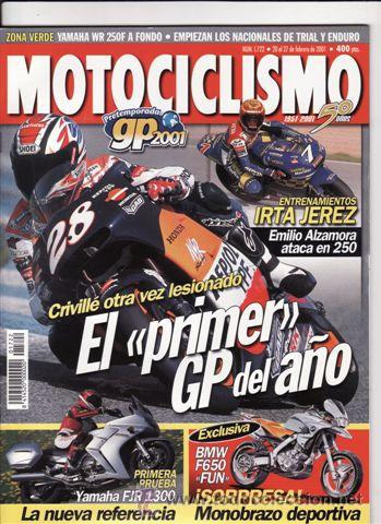 Autos und Motorr&auml;der: REVISTA MOTOCICLISMO N&ordm; 1722 A&Ntilde;O 2001. PRU:YAMAHA FJR 1300.SCOOTER HONDA SILVER WING.YAMAHA WR 250F.
