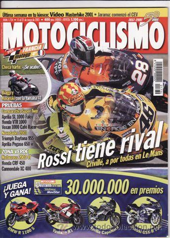 Autos und Motorr&auml;der: REVISTA MOTOCICLISMO N&ordm; 1734 A&Ntilde;O 2001. COMP:APRILIA SL 1000 FALCO, HONDA VTR 1000 Y VOXAN 1000 RACER