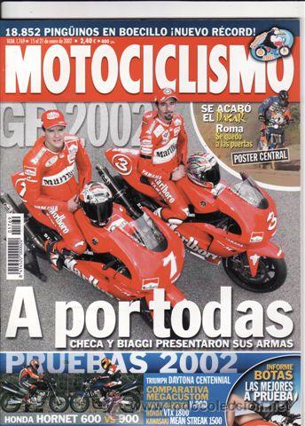 Cars and Motorcycles: REVISTA MOTOCICLISMO N&ordm; 1769 A&Ntilde;O 2002. PRU: TRIUMPH DAYTONA 995 I CENTENNIAL. COMP: HONDA VTX 1800