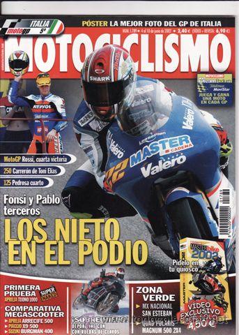 Automobili e Motociclette: REVISTA MOTOCICLISMO N&ordm; 1789 A&Ntilde;O 2002. CONTACTO: APRILIA TUONO 1000. COMP: APRILIA ARRECIFE 500