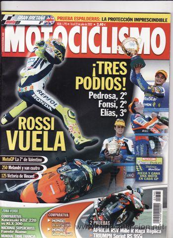 Cars and Motorcycles: REVISTA MOTOCICLISMO N&ordm; 1795 A&Ntilde;O 2002.PRU: APRILIA RSV 1000 R HAGA R&Eacute;PLICA.TRIUMPH SPRINT RS 955 I.