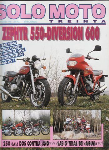 Autos und Motorr&auml;der: REVISTA SOLO MOTO 30 N&ordm; 109 A&Ntilde;O 1992. COMP: HONDA CB TWO,YAMAHA SR 250 SPECIAL,YAMAHA XV 250 VIRAGO.