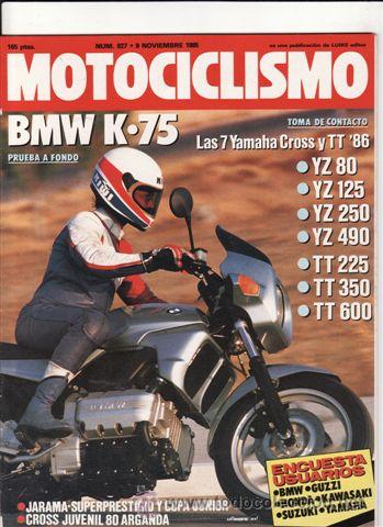 Voitures et Motocyclettes: REVISTA MOTOCICLISMO N&ordm; 927 A&Ntilde;O 1985. PRUEBA: BMW K 75. REPORTAJES Y DEPORTE PREGUNTAR.