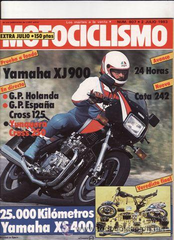 Coches y Motocicletas: REVISTA MOTOCICLISMO N&ordm; 807 A&Ntilde;O 1983. PRUEBA: YAMAHA XJ 900. VESPA PK 125 S. MONTESA COTA 242.