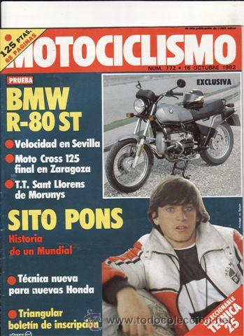 Cars and Motorcycles: REVISTA MOTOCICLISMO N&ordm; 772 A&Ntilde;O 1982. PRUEBA: BMW R 80 ST.