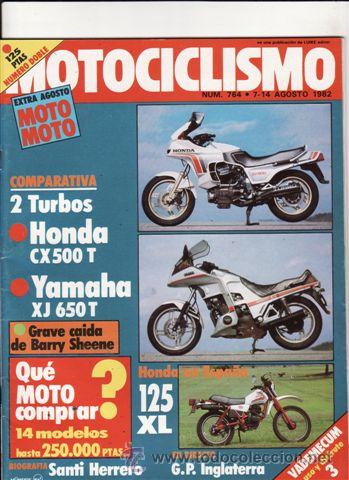Autos und Motorr&auml;der: REVISTA MOTOCICLISMO N&ordm; 764 A&Ntilde;O 1982. PRU: HONDA XL. 125. COMP. HONDA CX 500 T Y YAMAHA XJ 650 T.