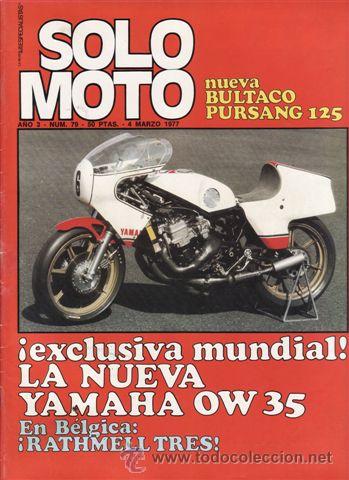 Automobili e Motociclette: REVISTA SOLO MOTO ACTULA N&ordm; 79 A&Ntilde;O 1977. POSTER JACKY SAMARANCH.