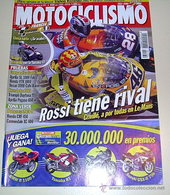 MOTOCILISMO 1734 DEL 2001 - APRILIA SL 1000 FALCO - HONDA VTR 1000- VOXAN 1000 CAFE RACER... (Coches y Motocicletas - Revistas de Motos y Motocicletas)