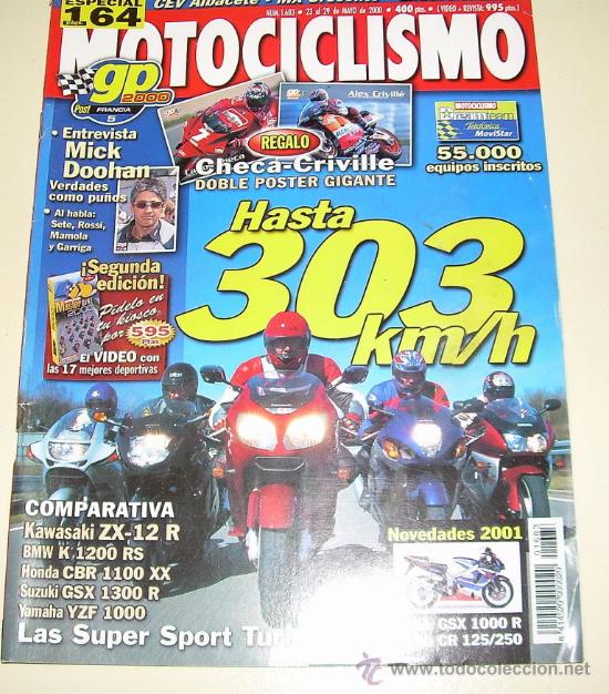 MOTOCICLISMO Nº 1.683 MAYO 2000 COMPARATIVA LAS SUPER SPORT TURISMO DEL 2000 (Coches y Motocicletas - Revistas de Motos y Motocicletas)