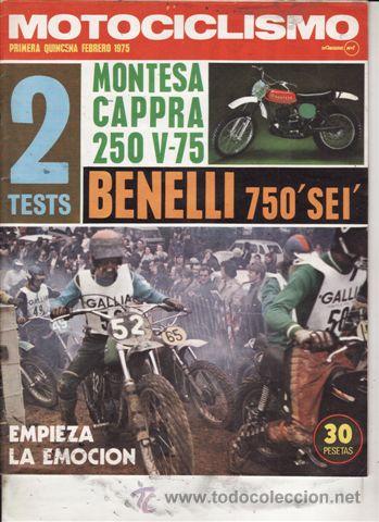 Coches y Motocicletas: REVISTA MOTOCICLISMO N&ordm; 1&ordf; QUINCENA DE FEBRERO A&Ntilde;O 1975. PRUEBA: MONTESA CAPPRA 250 V (75). PRUEBA: