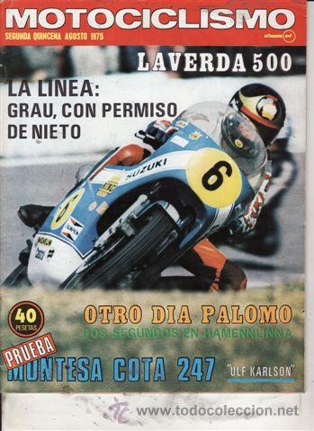Coches y Motocicletas: REVISTA MOTOCICLISMO N&ordm; 2&ordf; QUINCENA DE AGOSTO A&Ntilde;O 1975. PRUEBA: MONTESA COTA 247 ULF KARLSON.