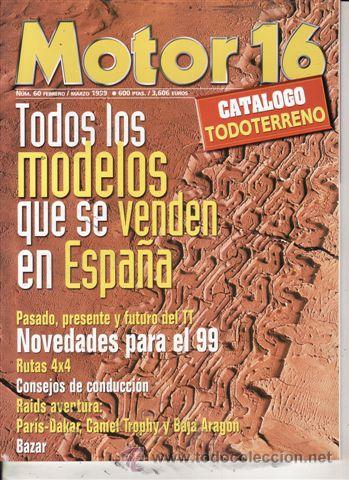 Coches y Motocicletas: CATALOGO MOTOR 16 N&ordm; 60 A&Ntilde;O 1999. CATALOGO TODOTERRENO.
