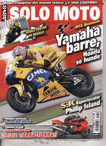 Cars and Motorcycles: REVISTA SOLO MOTO ACTUAL N&ordm; 1552 A&Ntilde;O 2006. PRUEBA: HONDA CBR 1000 RR.