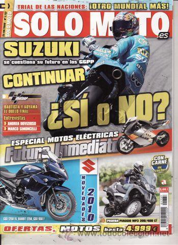 Automobili e Motociclette: REVISTA SOLO MOTO ACTUAL N&ordm; 1737 A&Ntilde;O 2009. PRUEBA: PIAGGIO MP3 200.