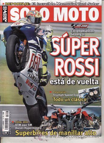 Cars and Motorcycles: REVISTA SOLO MOTO ACTUAL N&ordm; 1653 A&Ntilde;O 2008. P: TRIUMPH SPEED TRIPLE. YAMAHA RIDER S. COMP: KTM 600 SM