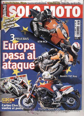 Voitures et Motocyclettes: REVISTA SOLO MOTO ACTUAL N&ordm; 1661 A&Ntilde;O 2008. PRUEBA: KTM RC8. TRIUMPH SPEED TRIPLE. BENELLI TNT 899.