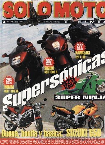 Automobili e Motociclette: REVISTA SOLO MOTO TREINTA N&ordm; 194 A&Ntilde;O 1999. PRU: BETA EIKON 50. VINCENT COMET 500. COMP: CBR 1100 XX.