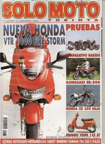 Cars and Motorcycles: SOLO MOTO TREINTA N&ordm; 164 A&Ntilde;O 1996. PRUEBA: YAMAHA YDS 250. HONDA XR 250 BAJA. HARLEY CARBIN WARBIRD.