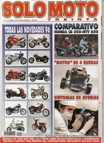Voitures et Motocyclettes: REVISTA SOLO MOTO TREINTA N&ordm; 156 A&Ntilde;O 1996. PRU:BIMOTA SB2.HONDA CB 1000 BIG ONE.TRIUMPH TROPHY 900.
