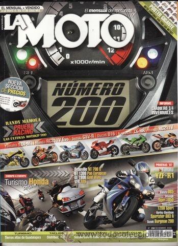 Carros e motociclos: REVISTA LA MOTO N&ordm; 200 A&Ntilde;O 2006. PRUEBA: YAMAHA YZF-R1. BIMOTA DB5 BIPOSTO. TRIUMPH TIGER 1050.