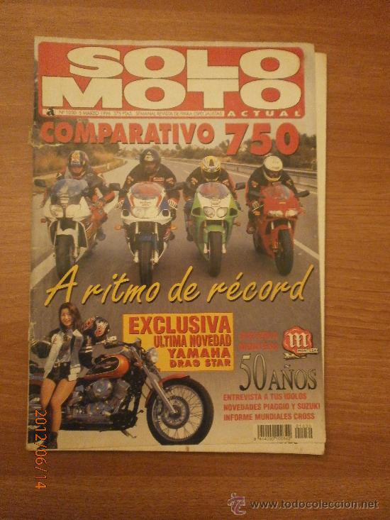 Autos und Motorr&auml;der: REVISTA SOLO MOTO - N&ordm; 1030- 5 MARZO 1996- COMPARATIVO 750-