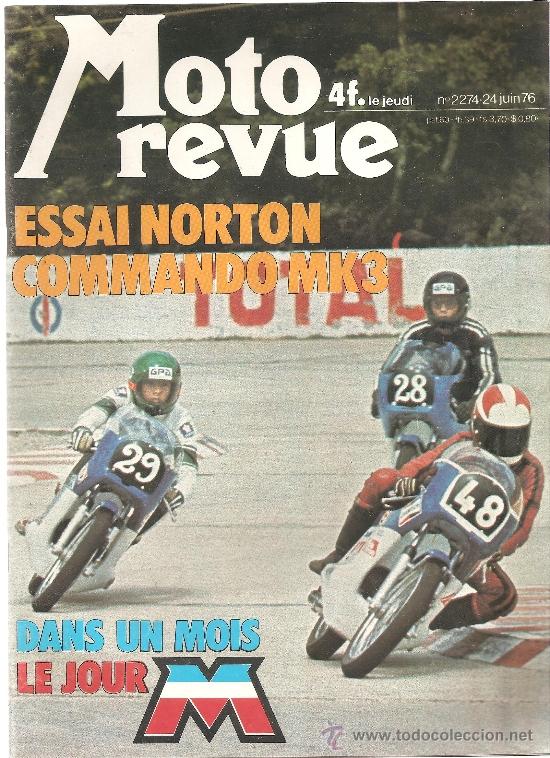 Voitures et Motocyclettes: moto revue 2274 norton 850 commando , publicidad benelli 750 cm3, kreidler florett - 24 junio 1976