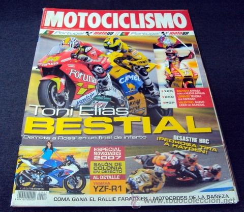 Voitures et Motocyclettes: revista MOTOCICLISMO n&ordm; 2017, TONI ELIAS, VALENTINO ROSSI, HAYDEN, PEDROSA, MARC COMA, YZF-R1