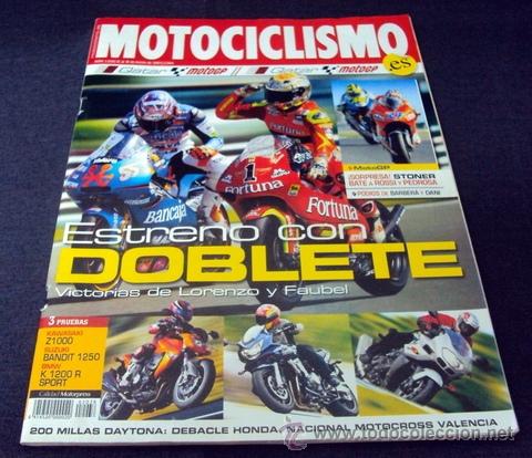 Voitures et Motocyclettes: revista MOTOCICLISMO n&ordm; 2038, HECTOR FAUBEL, JORGE LORENZO, 200 millas Daytona, Bandit 1250