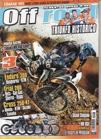 Autos und Motorr&auml;der: REVISTA SOLO MOTO OFF ROAD N&ordm; 103.COMP:HUSQVARNA WR 300 Y KTM 300 EXC-E.HONDA CRF 250 R,KTM 250 SXF.