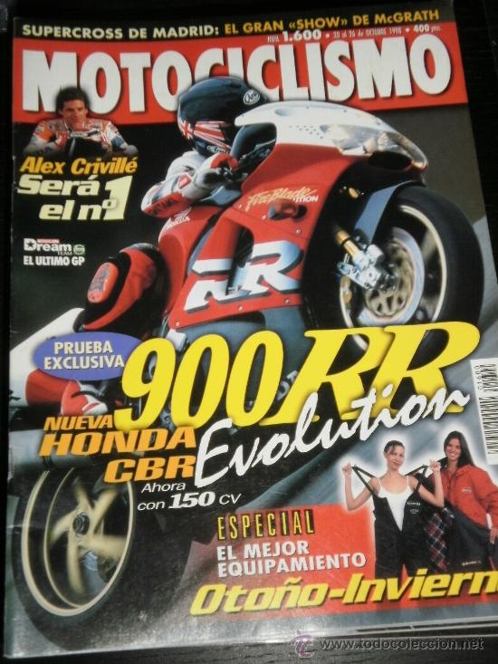Coches y motocicletas: MOTOCICLISMO N&ordm; 1600 - OCT 1998 - HONDA CBR 900 RR / YAMAHA R1 / BMW R 1100S / CRIVILLE / KAWA ZR 7