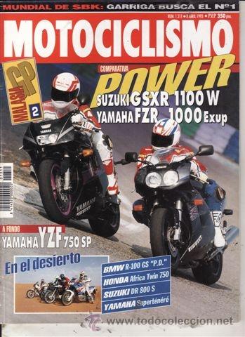 Cars and Motorcycles: REVISTA MOTOCICLISMO N&ordm; 1311 A&Ntilde;O 1993. PRU:YAMAHA YZF 750 SP.COMP: BMW R 100 GS PD, SUZUKI DR 800 S.