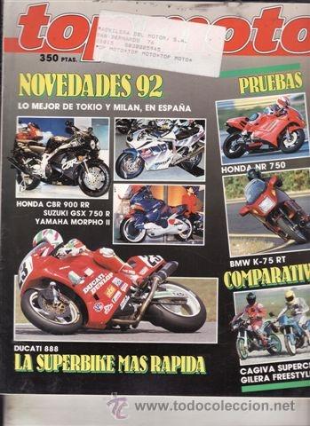 Coches y Motocicletas: REVISTA TOP MOTO N&ordm; 12-II A&Ntilde;O 1991. PRUEBA. HONDA NR 750. MONTESA EVASION. APRILIA PEGASO 650. YAMAH