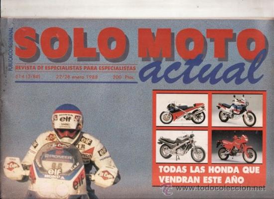 Voitures et Motocyclettes: REVISTA SOLO MOTO ACTUAL N&ordm; 614 A&Ntilde;O 1988. PRUEBA: CAGIVA ALAZZURRA 350 GT. FANTIC KOALA.