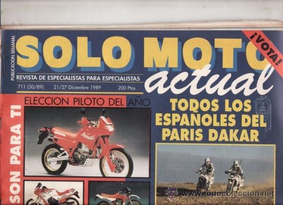 Voitures et Motocyclettes: REVISTA SOLO MOTO ACTUAL N&ordm; 711 A&Ntilde;O 1989.
