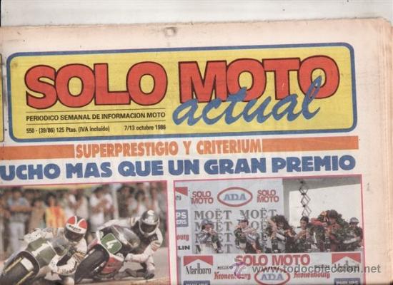 Voitures et Motocyclettes: REVISTA SOLO MOTO ACTUAL N&ordm; 550 A&Ntilde;O 1986. PRUEBA: HONDA TRANSALP 600 V. KTM GS 250.