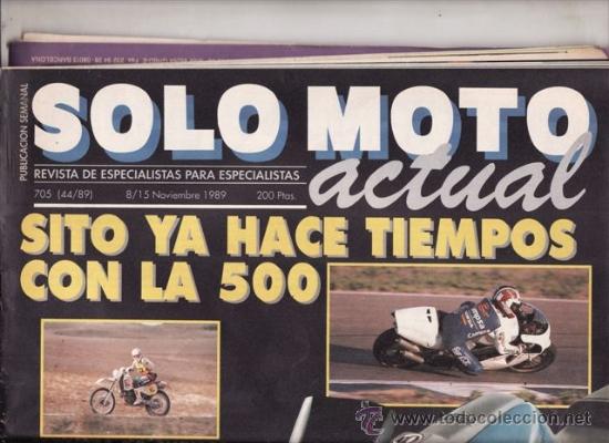 Voitures et Motocyclettes: REVISTA SOLO MOTO ACTUAL N&ordm; 705 A&Ntilde;O 1989.