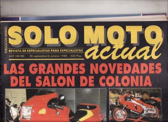 Voitures et Motocyclettes: REVISTA SOLO MOTO ACTUAL N&ordm; 649 A&Ntilde;O 1988. PRUEBA: CAGIVA CRUISER 125.