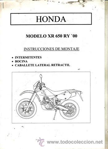 Voitures et Motocyclettes: INSTRUCCIONES DE MONTAJE HONDA XR 650 RY (ORIGINAL) IDIOMA ESPA&Ntilde;OL 8 P&Aacute;GINAS.