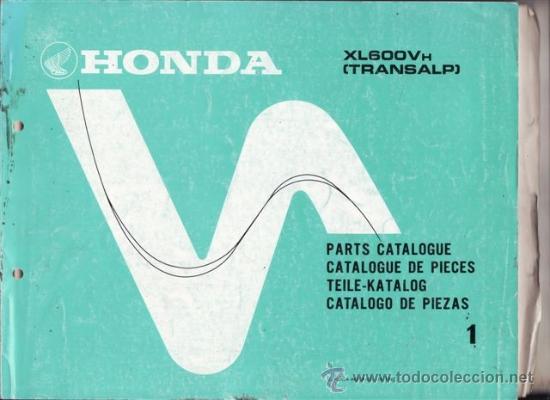 Autos und Motorr&auml;der: CATALOGO DE PIEZAS HONDA XL 600 VH TRANSALP (ORIGINAL) A&Ntilde;O 1987. 288 P&Aacute;GINAS.