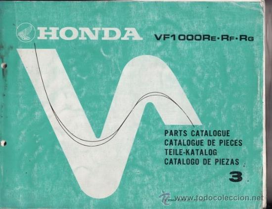 Autos und Motorr&auml;der: CATALOGO DE PIEZAS HONFA VF 1000 RE/FR/RG (ORIGINAL) A&Ntilde;O 1985. 486 PAGINAS.