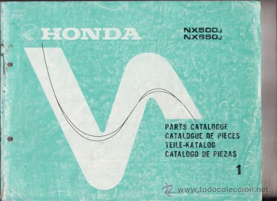 Autos und Motorr&auml;der: CATALOGO DE PIEZAS HONDA NX 500/NX 650 (ORIGINAL) A&Ntilde;O 1987. 351 PAGINAS