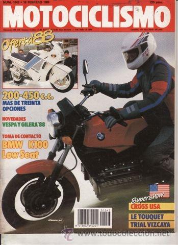 Voitures et Motocyclettes: REVISTA MOTOCICLISMO N&ordm; 1043 A&Ntilde;O 1988. PRUEBA: BMW K 100 LOW SEAT.