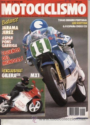 Cars and Motorcycles: REVISTA MOTOCICLISMO N&ordm; 1055 A&Ntilde;O 1988. PRUEBA: GILERA MX 1.